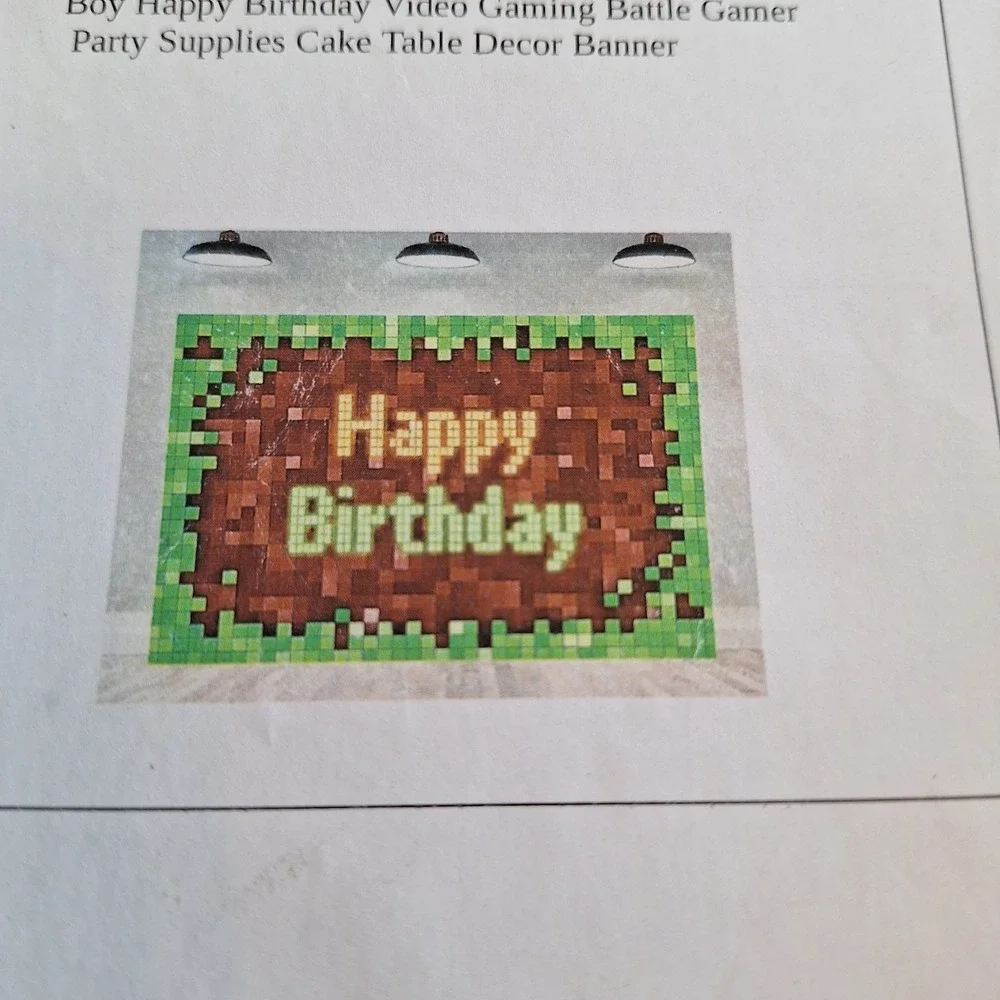 Pixel Video Game Birthday Banner 5X3 Feet Decorations  Backdrop 8 Bit‎ Craft